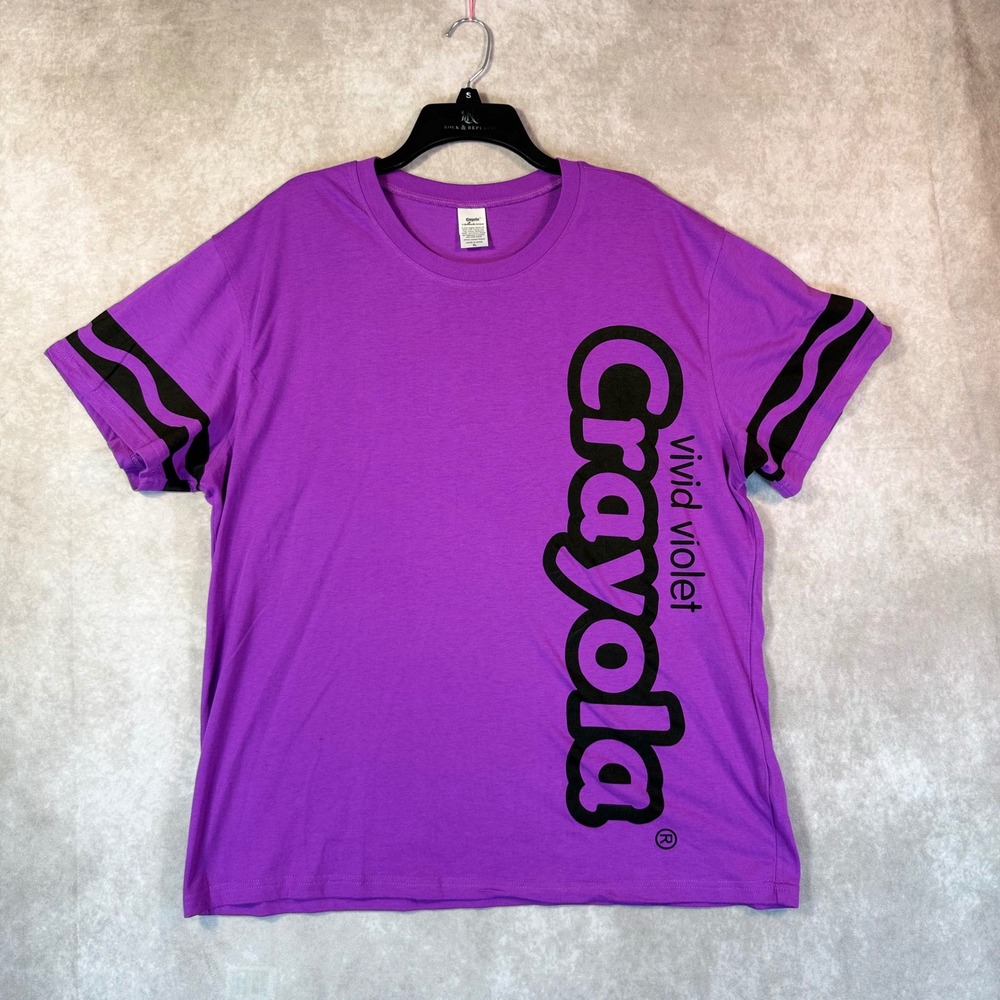 Crayola Vivid Violet Crayon Costume T Shirt Purple Halloween XL Cosplay School